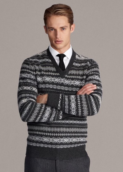 Men's Ralph Lauren Fair Isle Cashmere Sweater | 406793ZRV